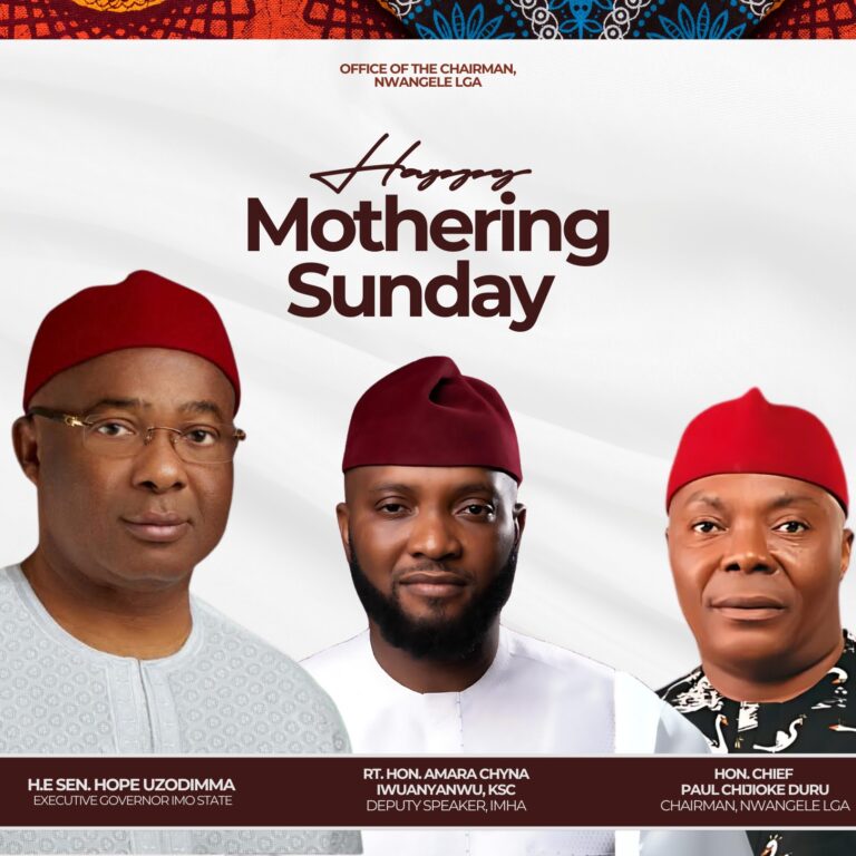 NWANGELE EXECUTIVE CHAIRMAN HON. CHIEF PAUL CHIJIOKE DURU FELICITATES WITH NWANGELE ANGLICAN/ CATHOLIC WOMEN ON MOTHERING SUNDAY CELEBRATION